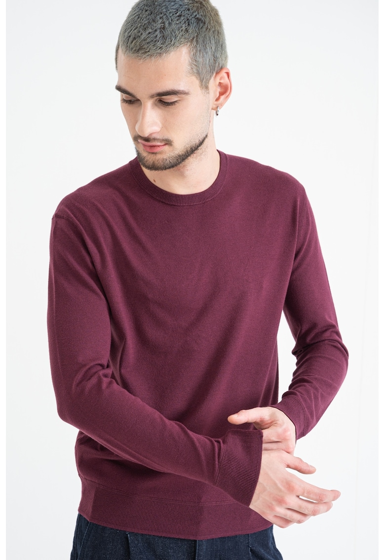 Pulover slim fit tricotat fin