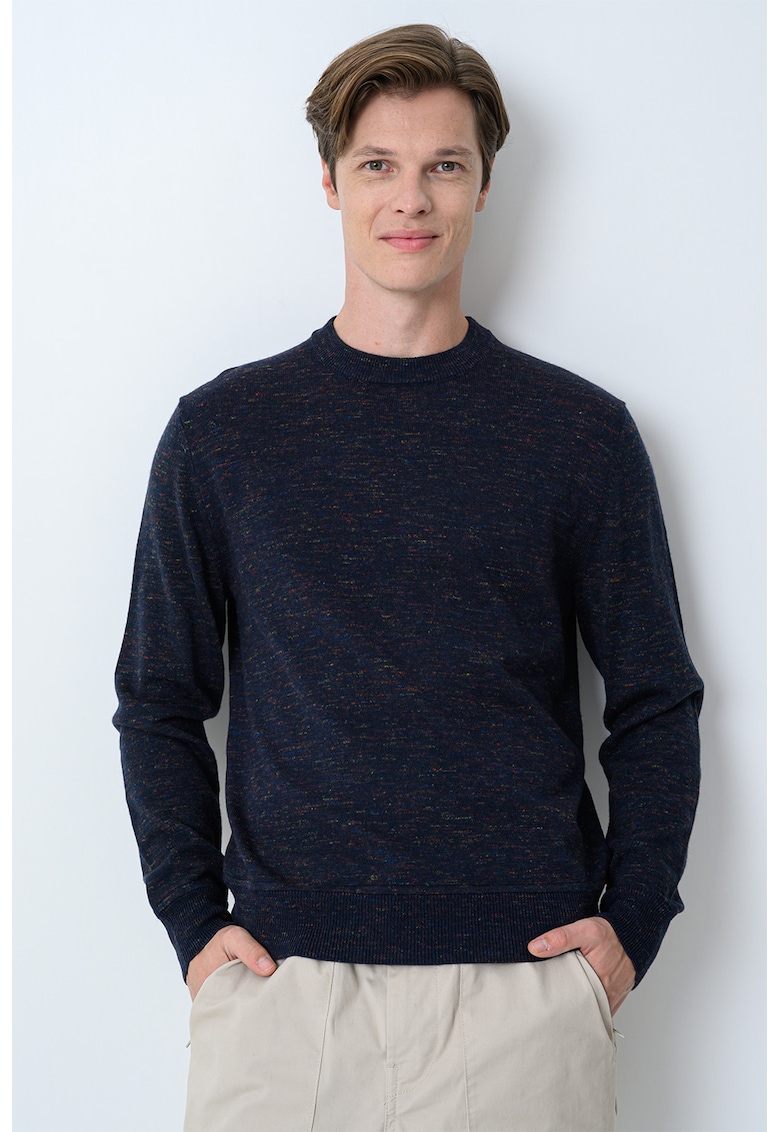 Pulover slim fit din amestec de lana