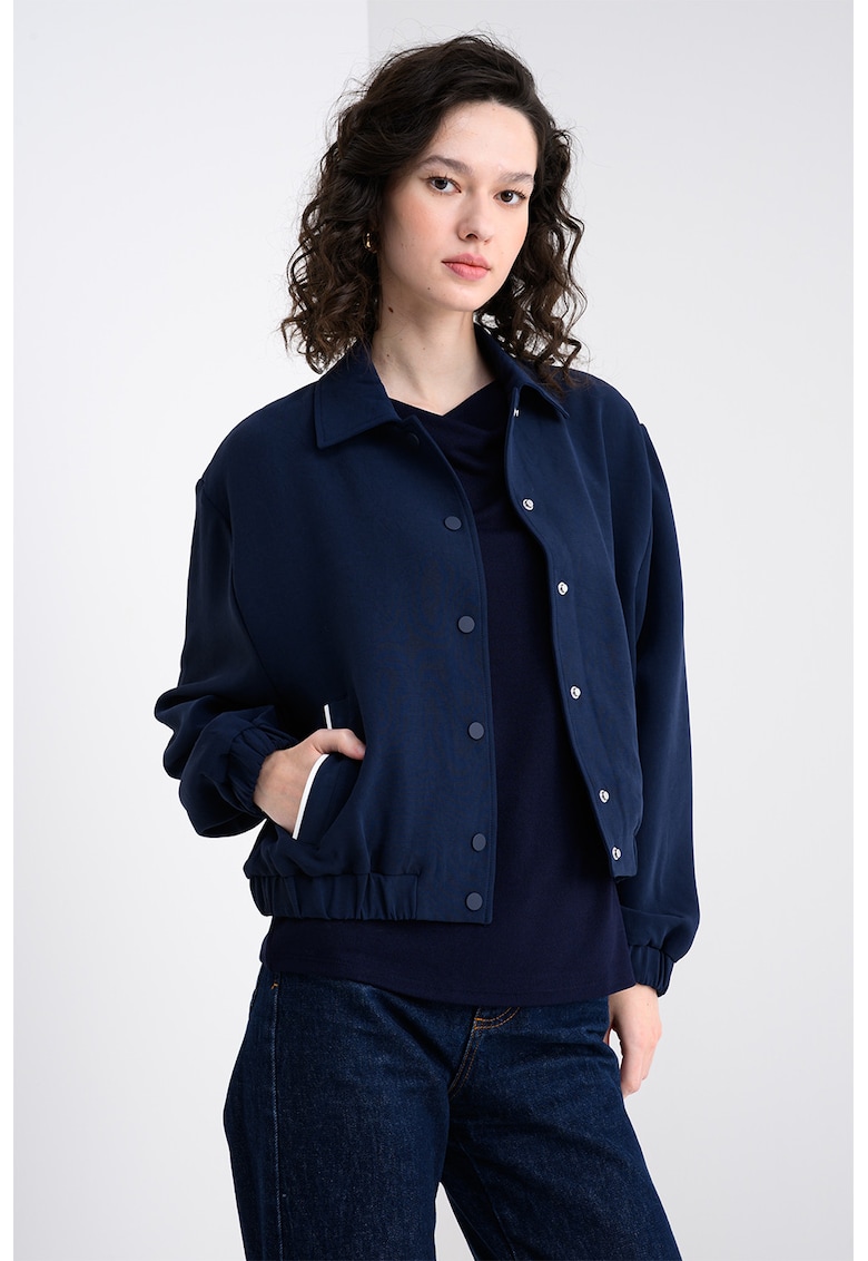 Jacheta-camasa crop cu capse