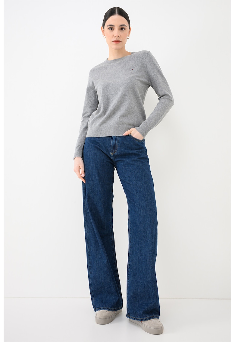 Blugi cu croiala ampla si talie inalta - Albastru ultramarin