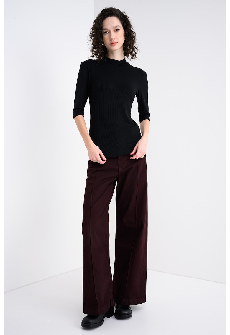 Bluza slim fit cu model uni