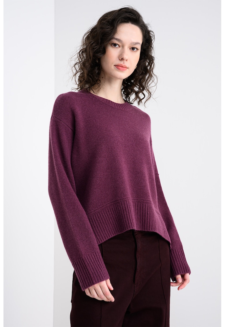 Pulover din amestec de lana cu maneci cazute