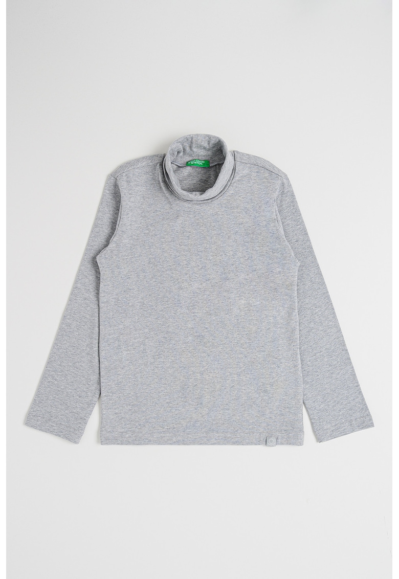 Bluza din amestec de bumbac cu guler inalt