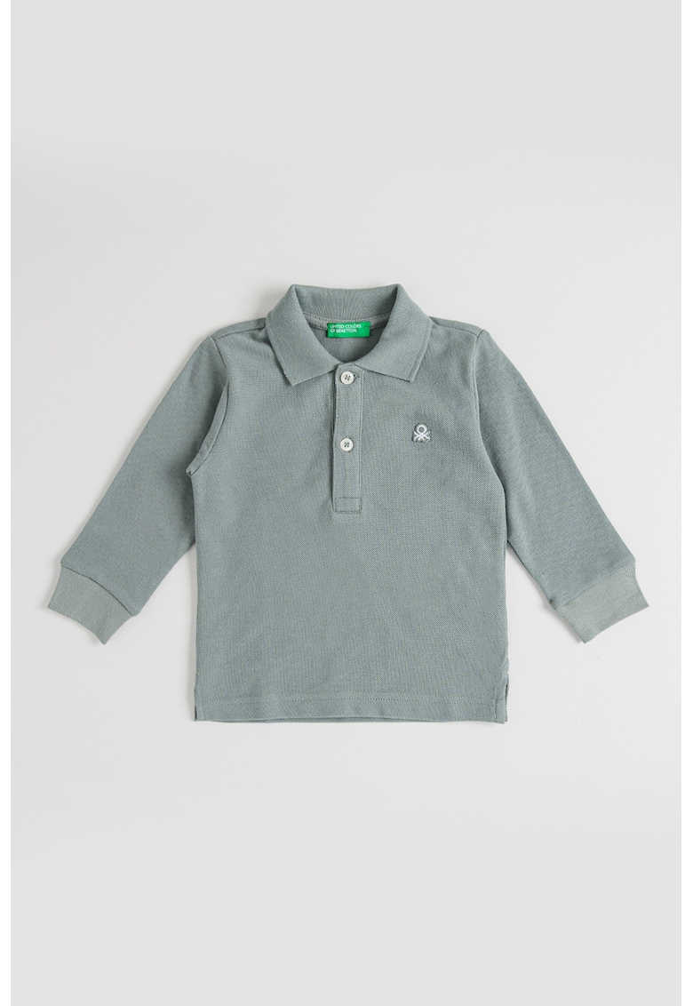 Bluza polo din pique de bumbac organic