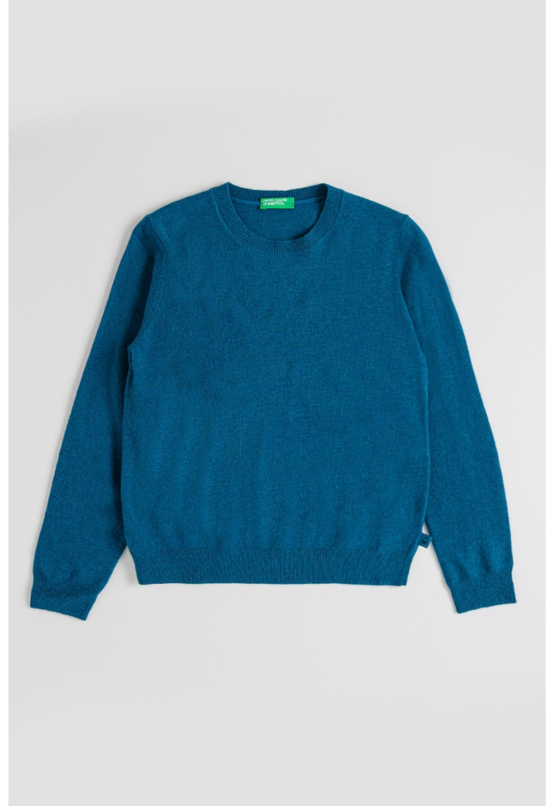 Pulover din amestec de lana - Albastru petrol