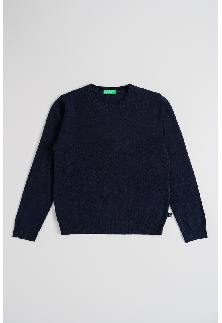 Pulover din amestec de lana - Albastru ultramarin