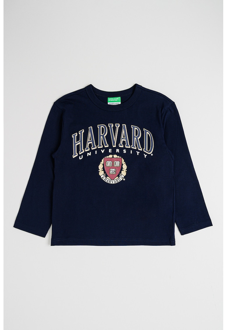 Bluza din bumbac cu imprimeu text