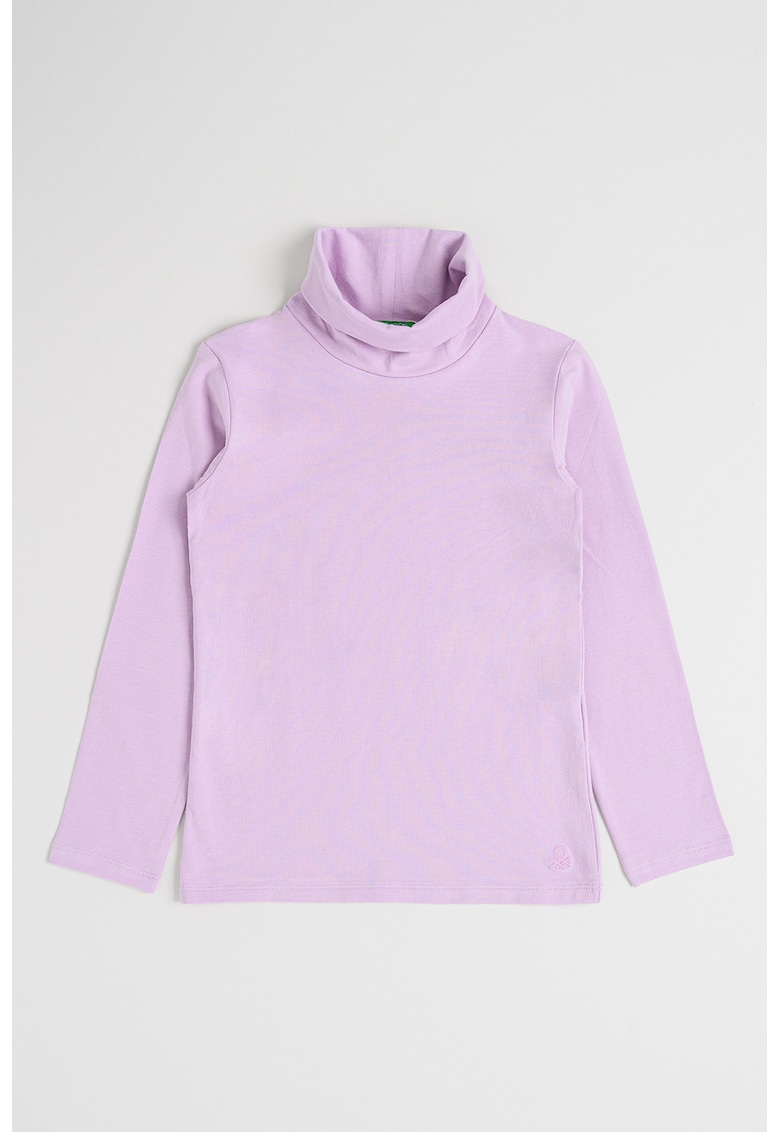 Bluza uni cu guler inalt - Lila