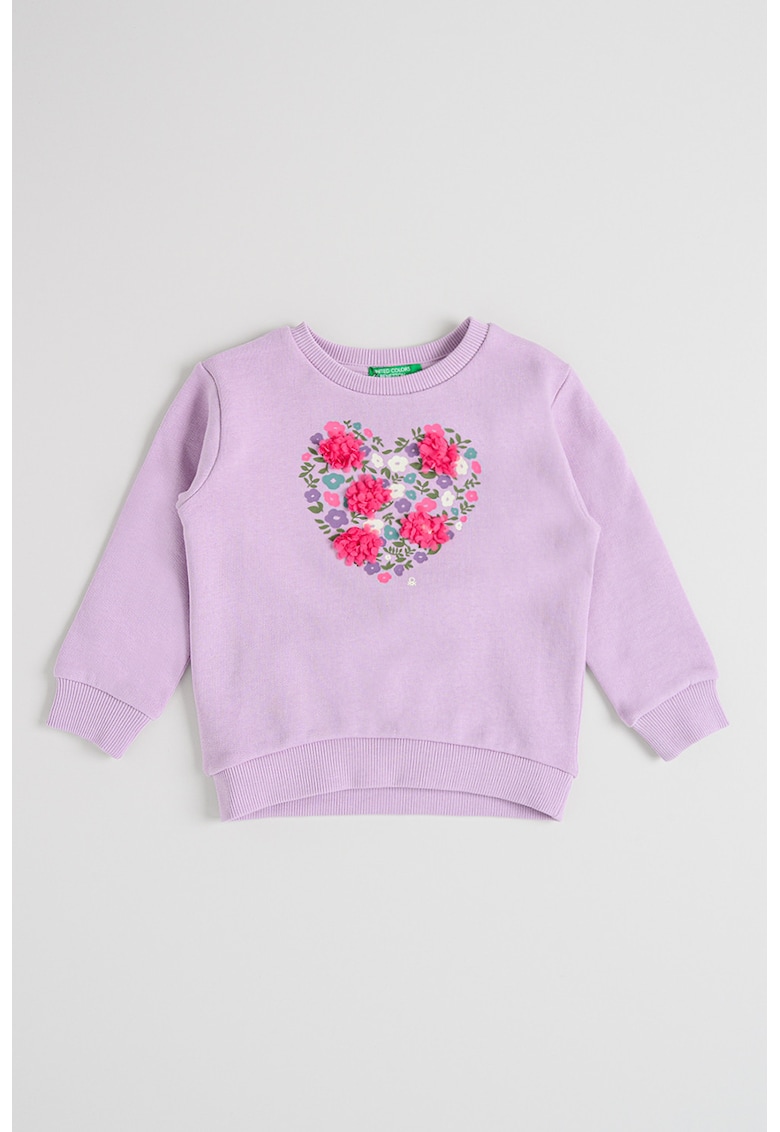 Bluza de trening din bumbac cu model floral