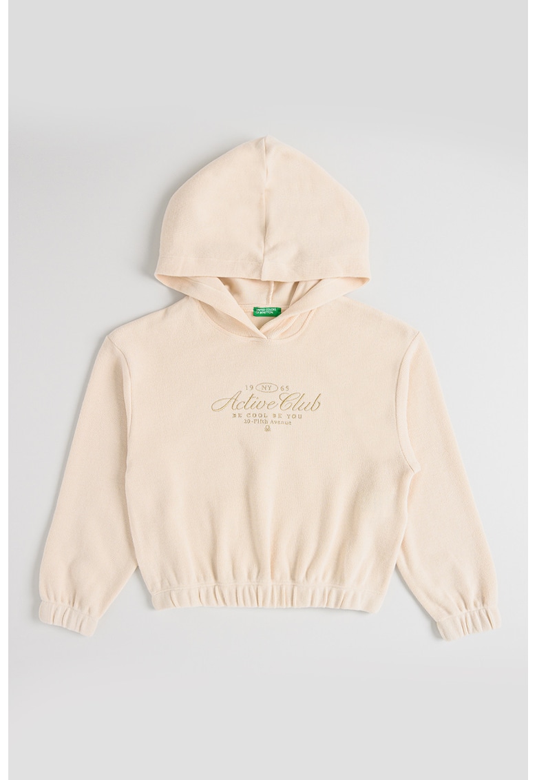 Hanorac lejer cu broderie text