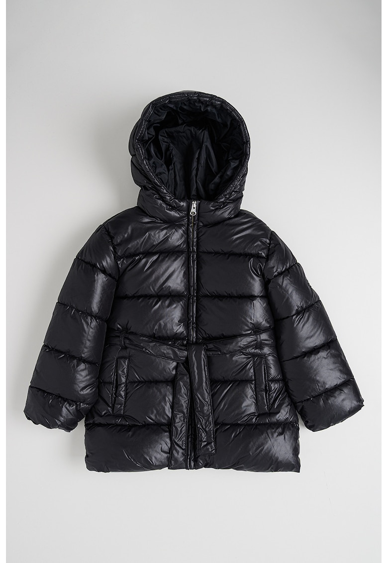 Geaca midi matlasata cu gluga