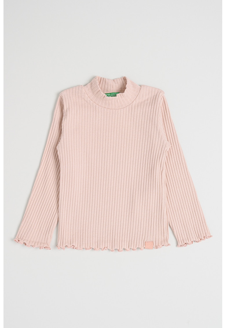 Bluza din amestec de bumbac cu aspect striat