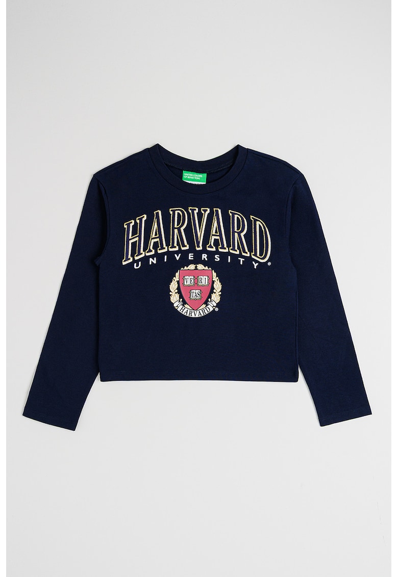 Bluza din bumbac cu imprimeu text