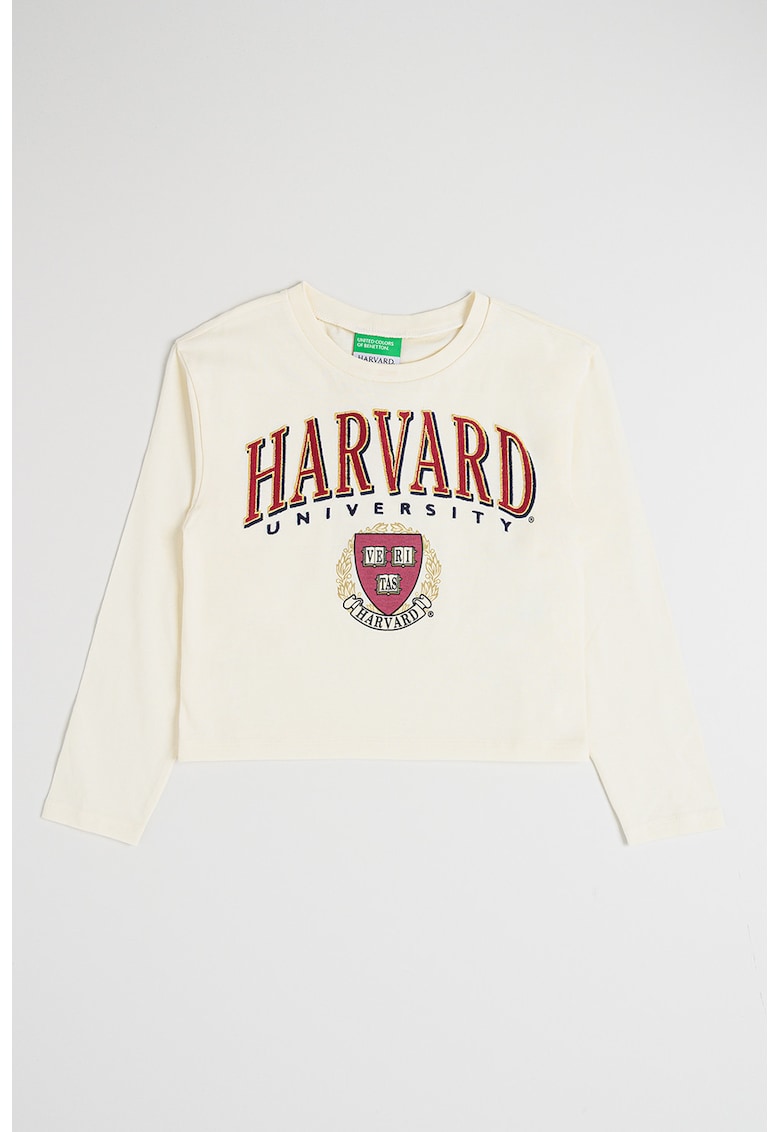 Bluza din bumbac cu imprimeu text