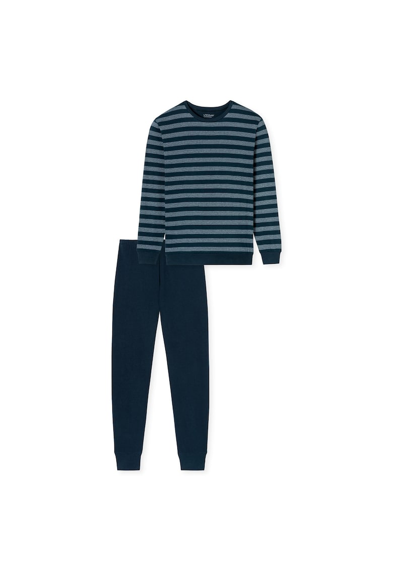 Uncover - Pijama din bumbac cu dungi - Albastru inchis