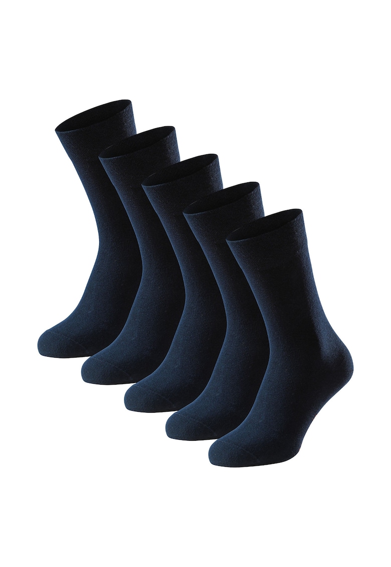 Schiesser Set de sosete lungi Bluebird - 5 perechi - Albastru ultramarin