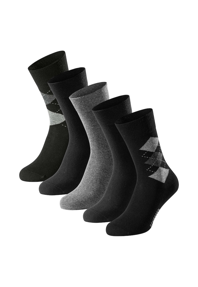 Schiesser Set de sosete lungi Bluebird - 5 perechi - Negru