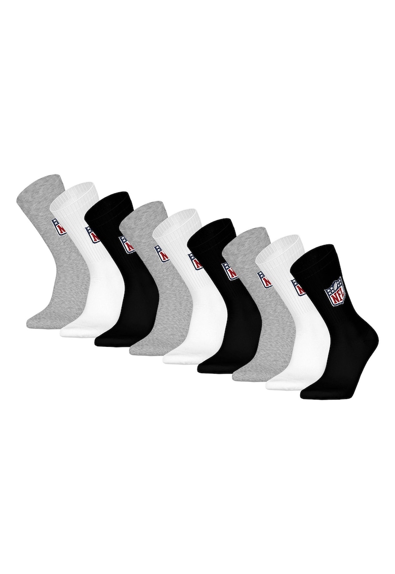 Nfl Set de sosete unisex - 9 perechi - Alb/Negru/Gri