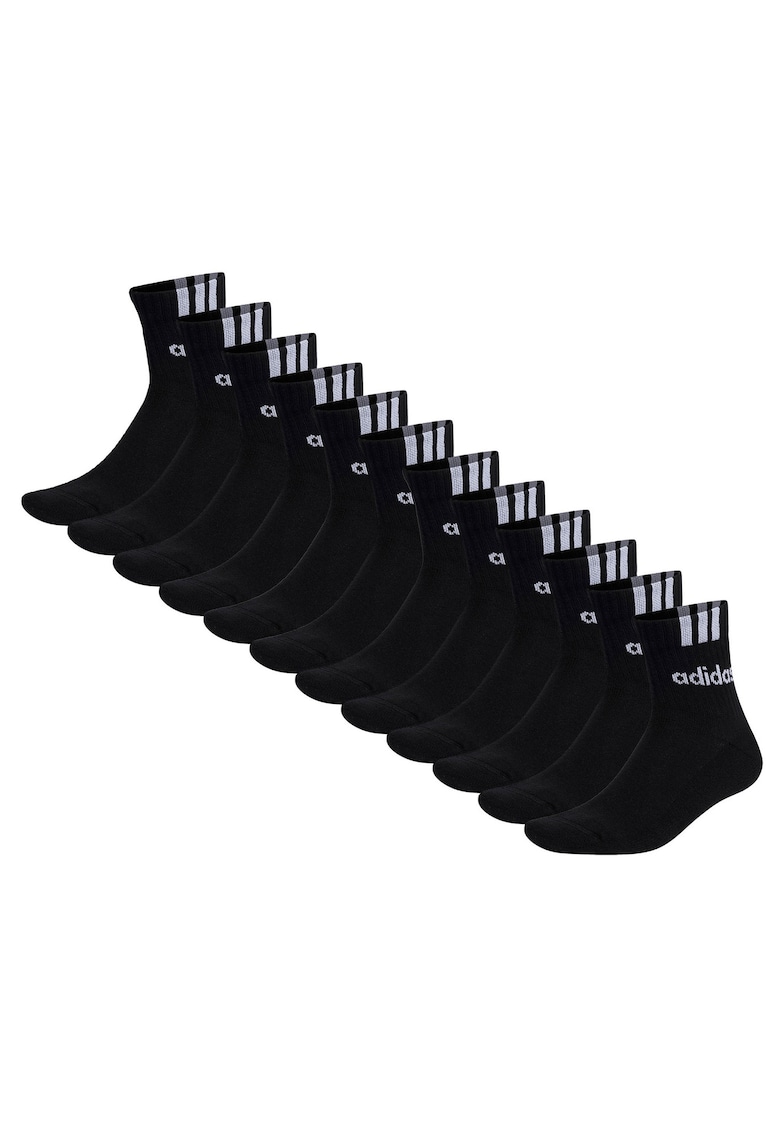 Adidas Set de sosete scurte cu model unisex- 12 perechi - Negru