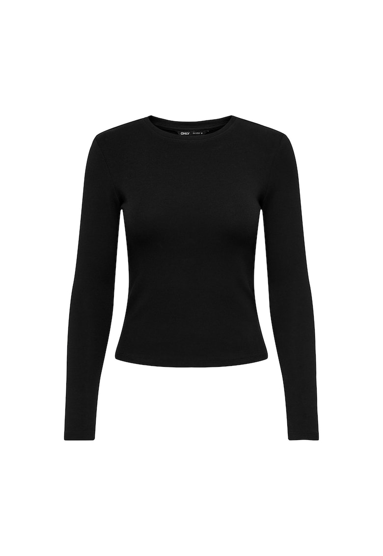 Only Bluza cambrata cu decolteu la baza gatului - Negru