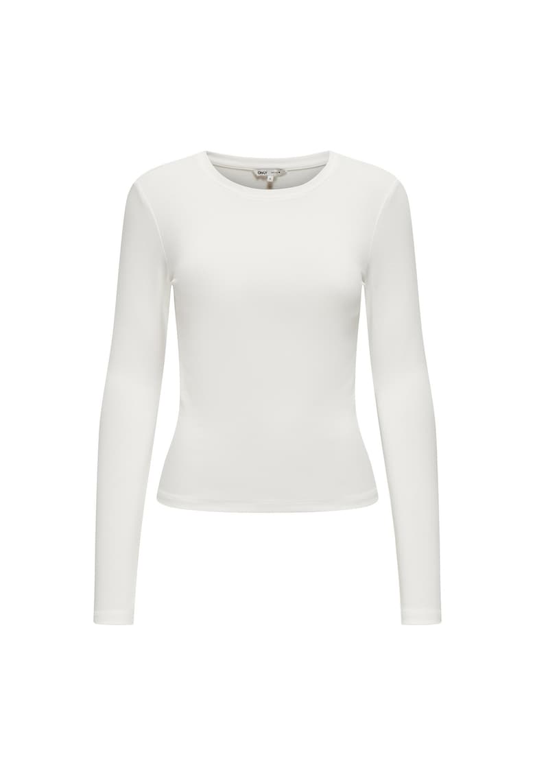 Bluza cambrata cu decolteu la baza gatului - Alb