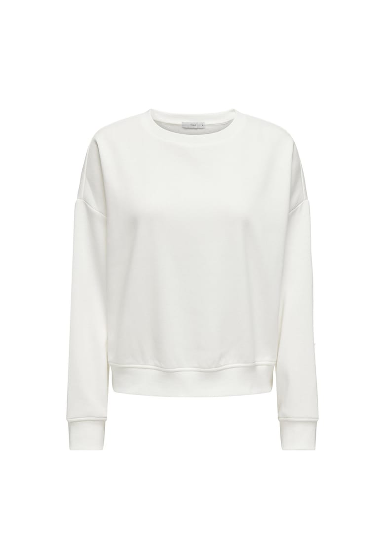 Bluza de trening relaxed-fit cu decolteu la baza gatului - Alb