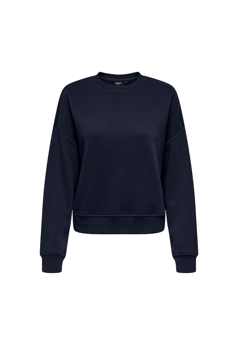 Bluza de trening relaxed-fit cu decolteu la baza gatului - Albastru