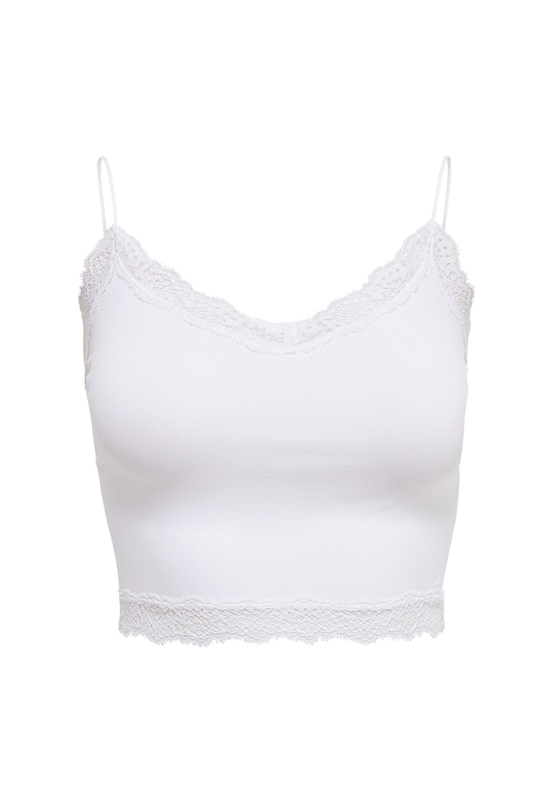 Only Top crop slim-fit fara cusaturi Vicky - Alb