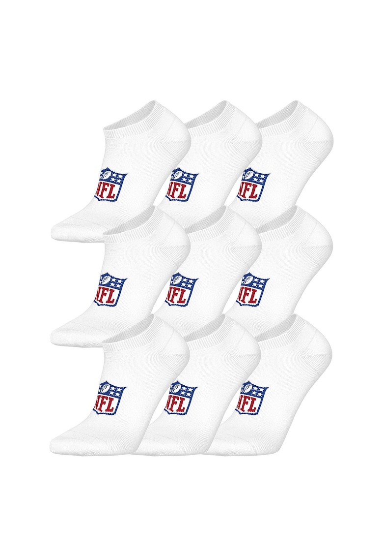 Nfl Set de sosete unisex cu logo - 9 perechi - Alb