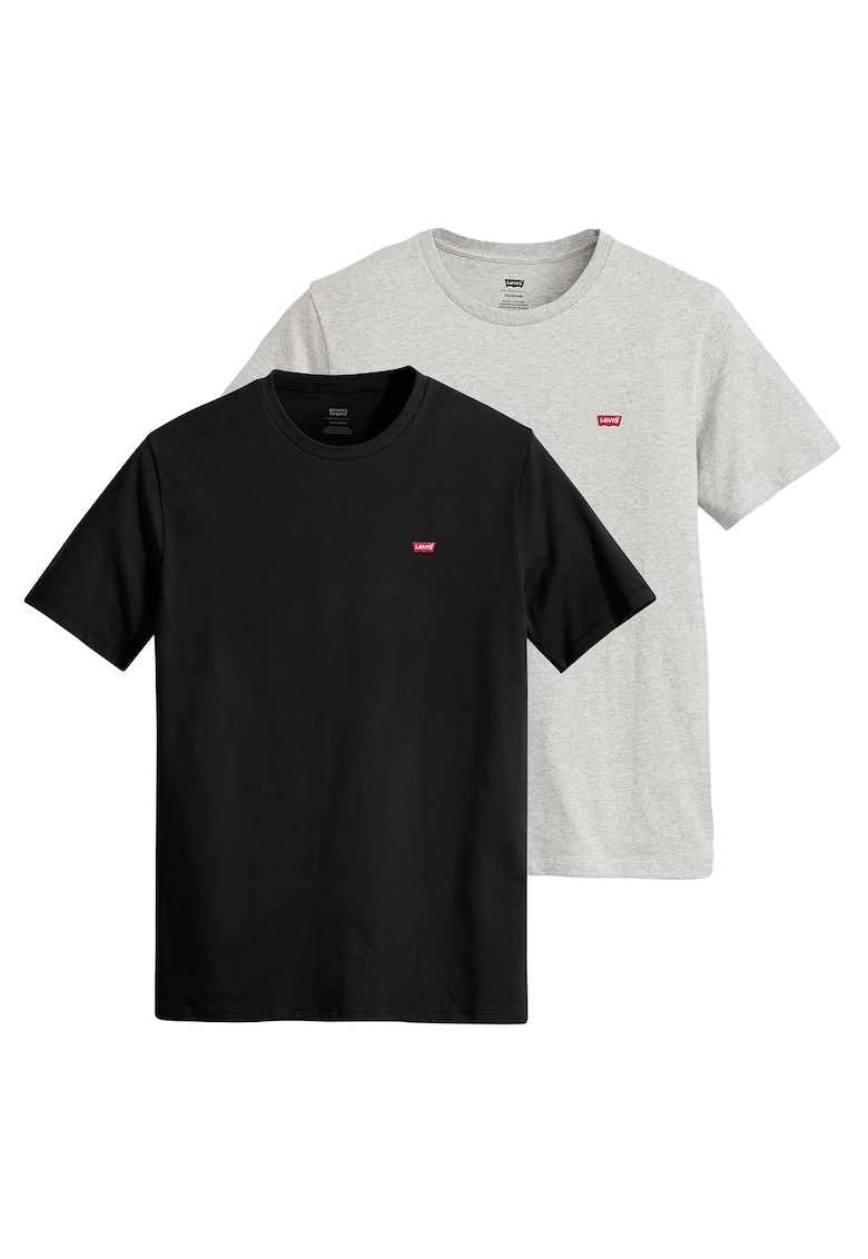 Levi's Set de tricouri din bumbac cu logo brodat discret - 2 piese - Negru/Gri