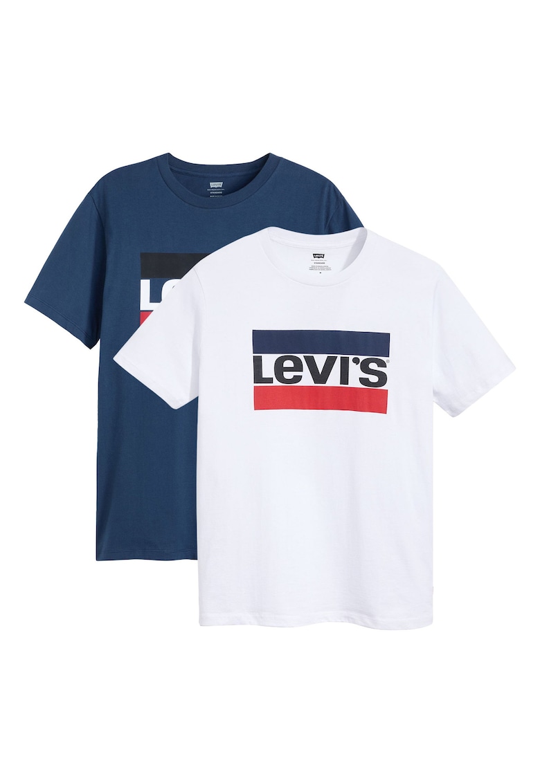Levi's Set de tricouri cu imprimeu logo - 2 piese - Alb/Albastru
