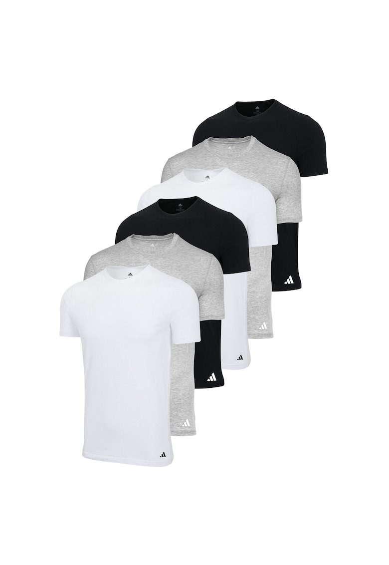 Adidas Set de tricouri de casa cu logo - 6 piese - Alb/Negru/Gri