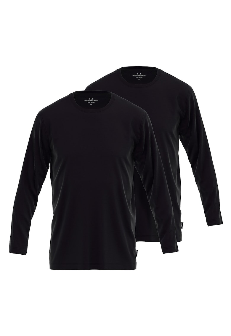 Set de bluze din bumbac cu maneci lungi - 2 piese