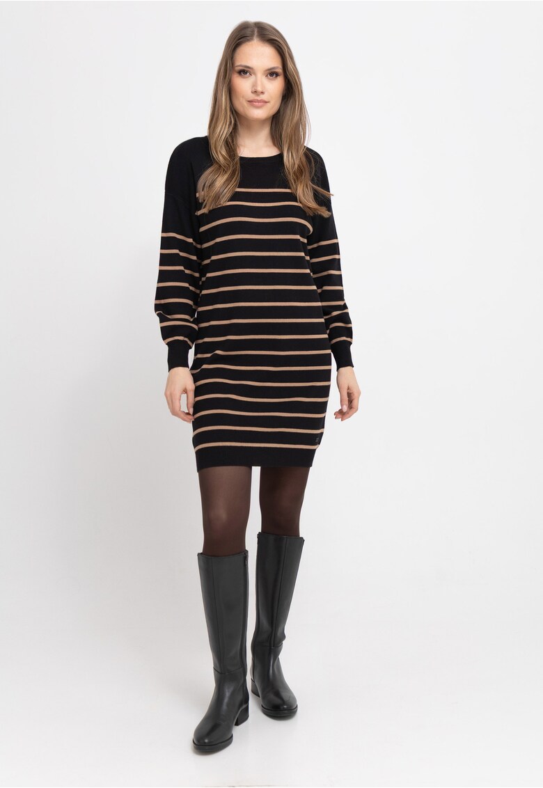 Rochie cu dungi G-Senti - tricot - negru - maneca lunga
