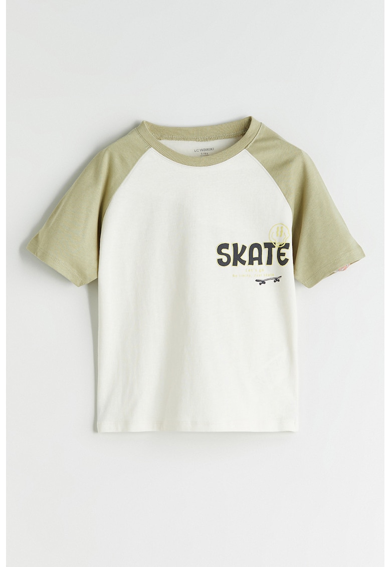 Tricou din bumbac cu model text Tricou din bumbac cu model text