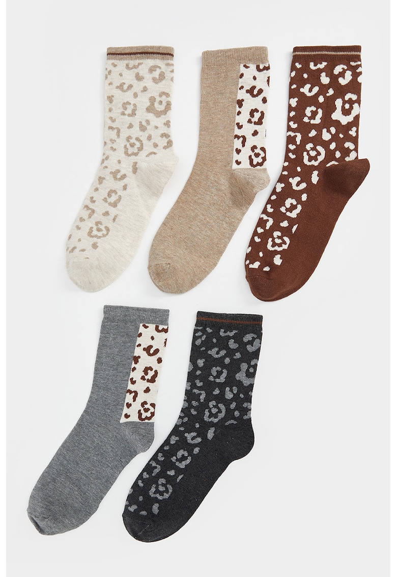 Set de sosete lungi cu model - 5 perechi