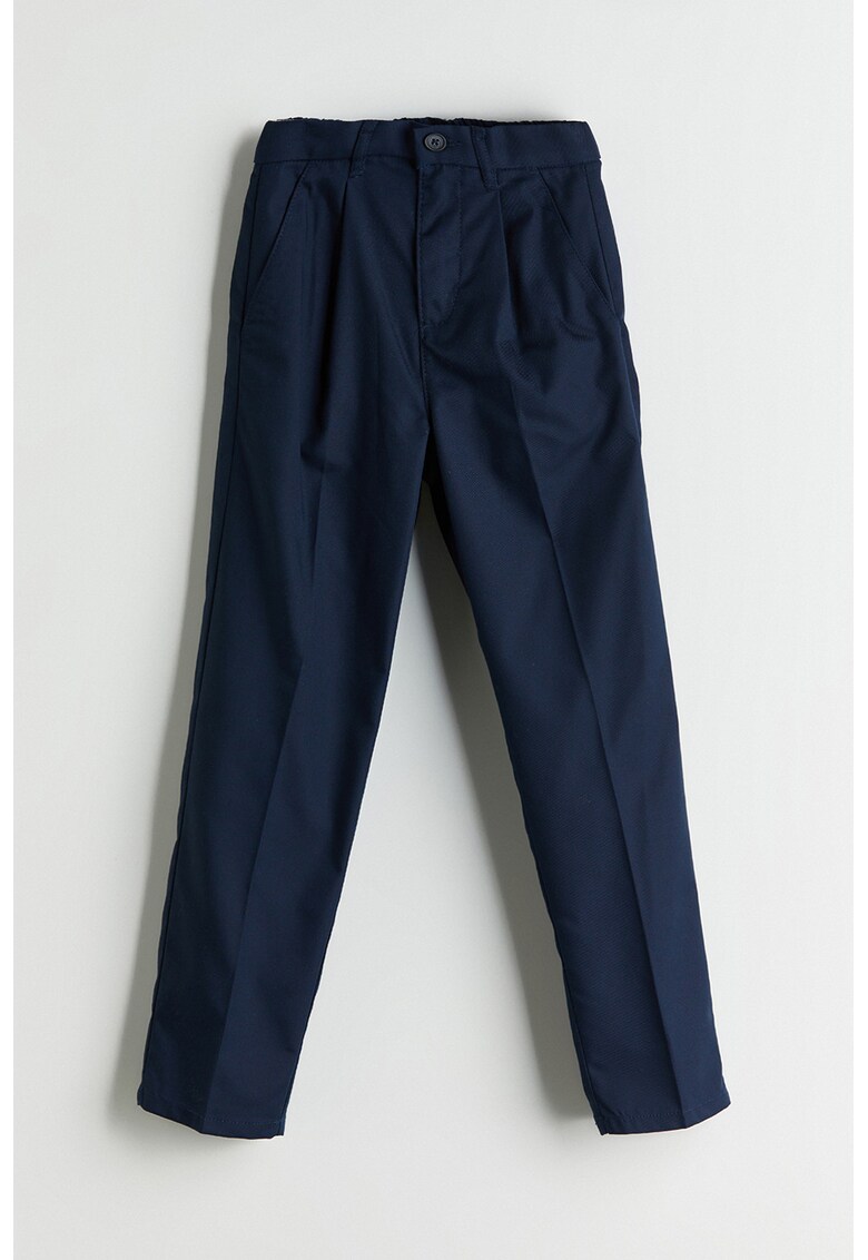 Pantaloni cu model uni si buzunare laterale