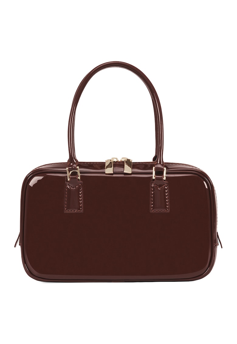 Geanta din piele lacuita cu maner