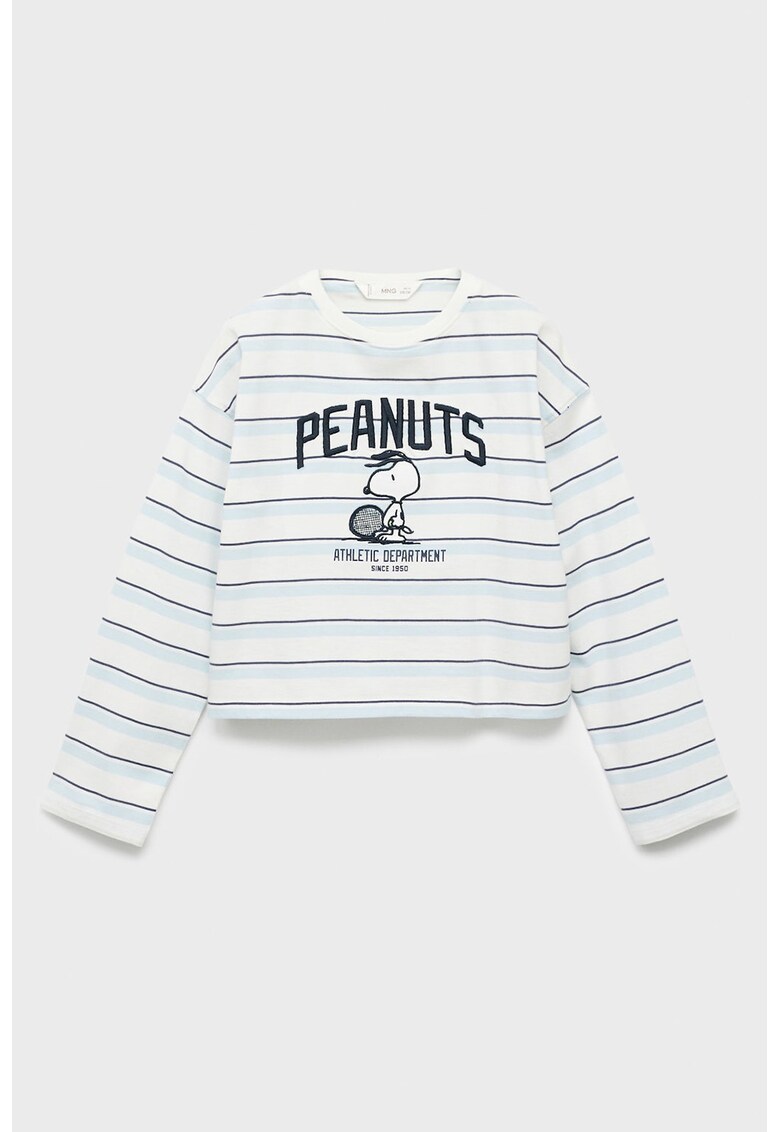 Bluza din bumbac cu design - Alb/Albastru pastel/Albastru ultramarin