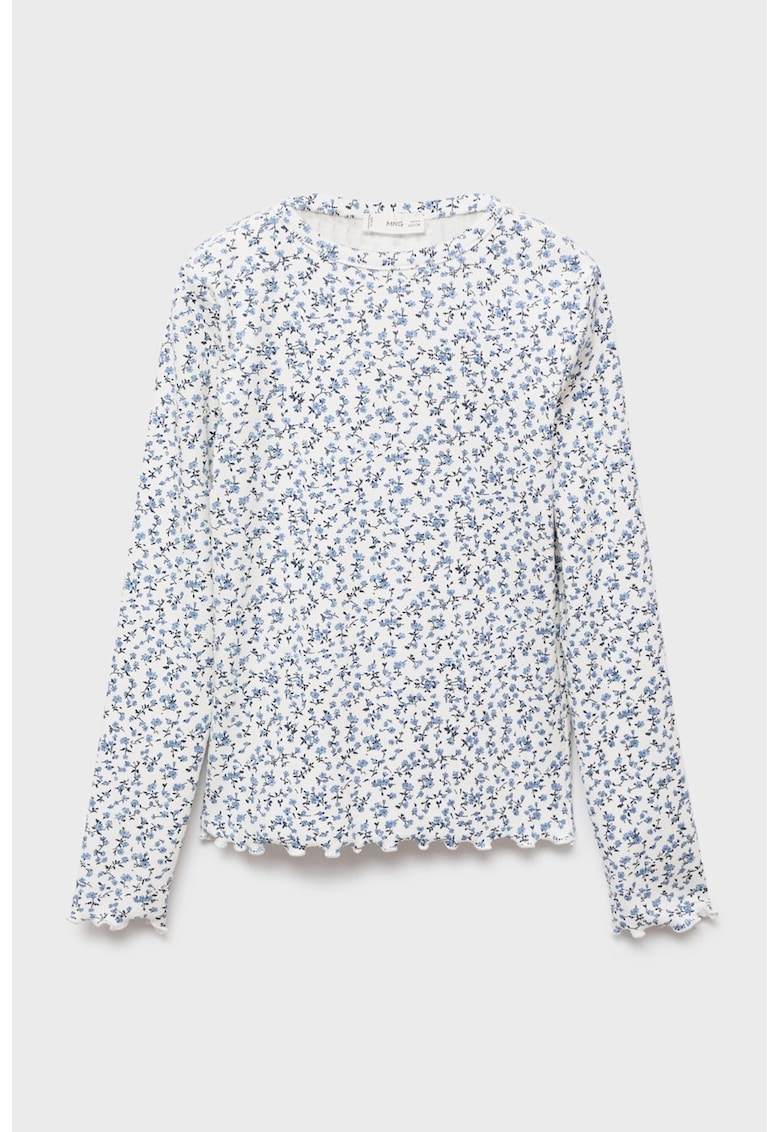 Bluza din amestec de bumbac cu design floral