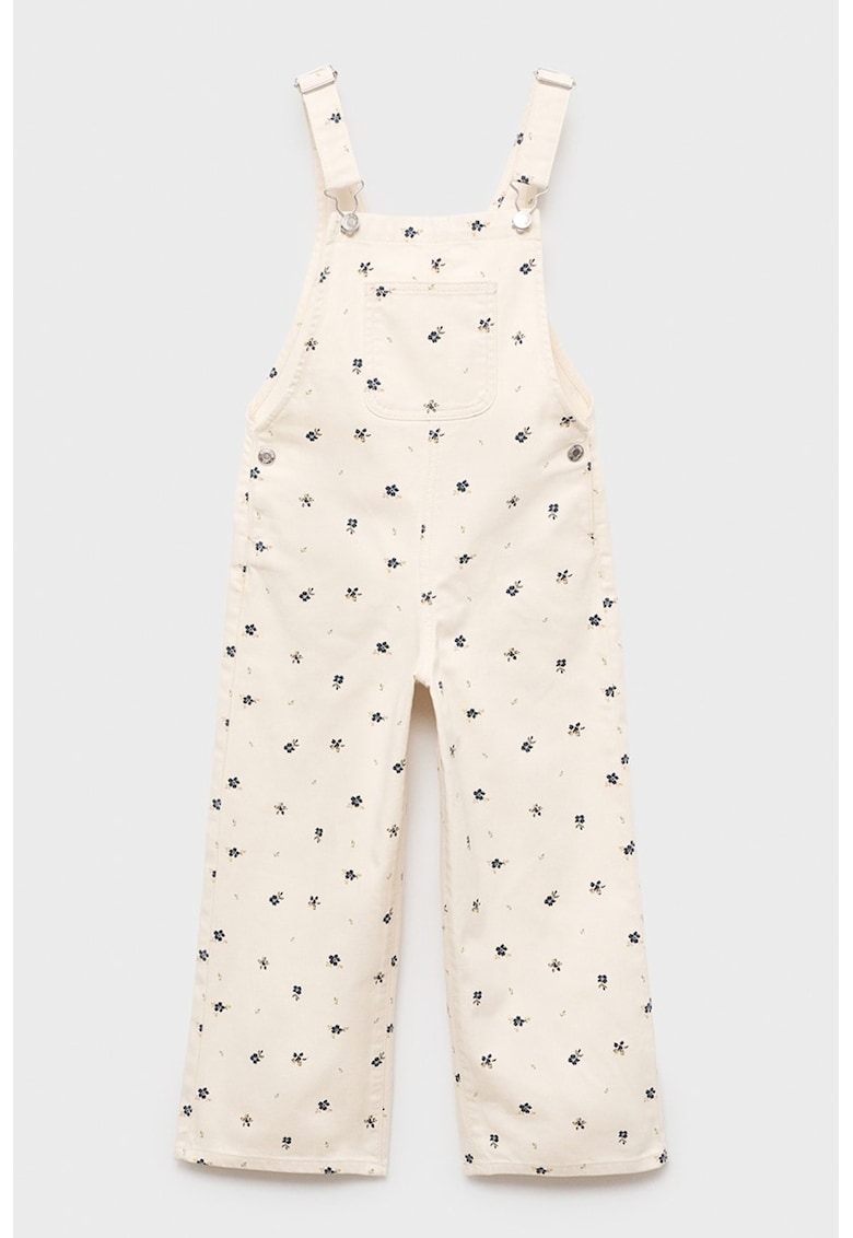 Salopeta din denim cu model floral