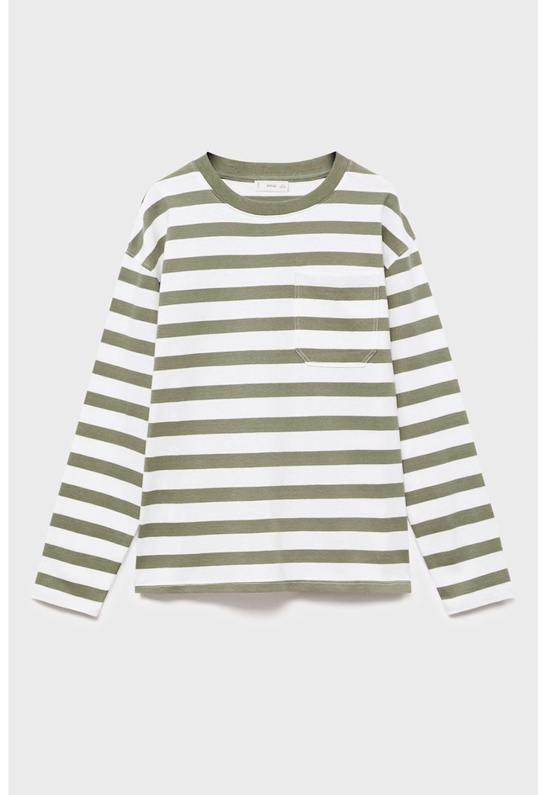 Bluza din bumbac cu dungi si maneci lungi