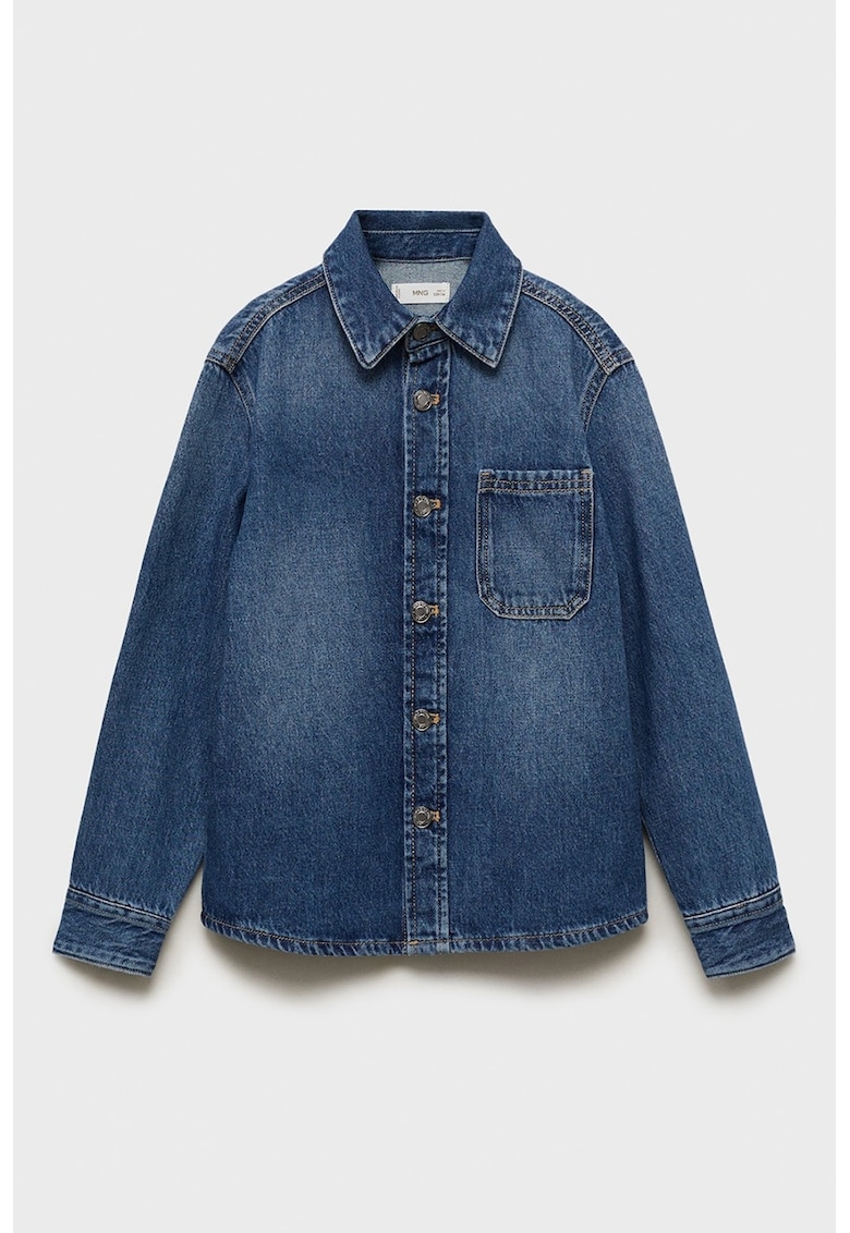 Jacheta-camasa din denim cu buzunare pe piept