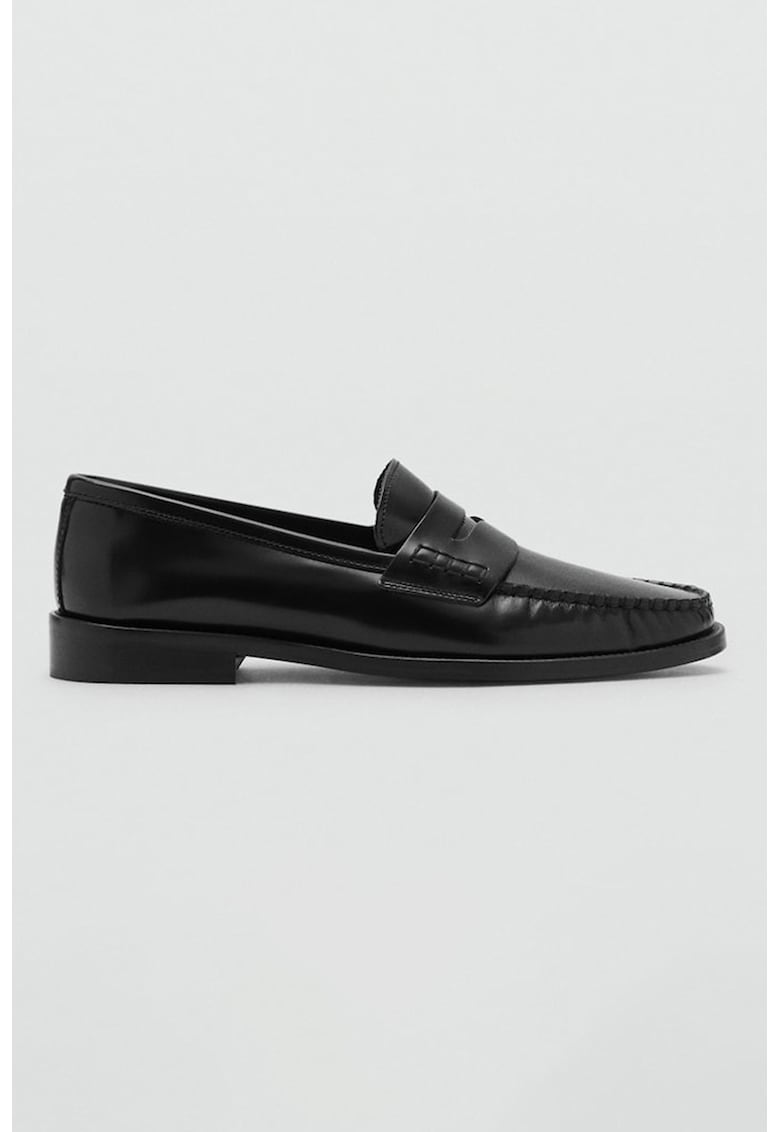 Pantofi loafer din piele cu varf rotund