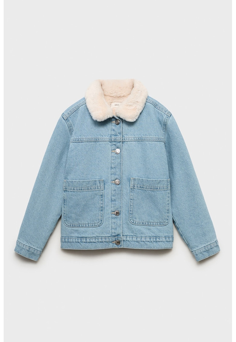 Jacheta din denim cu buzunare laterale