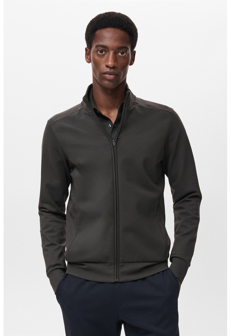 Jacheta uni cu buzunare laterale si fermoar - Gri antracit