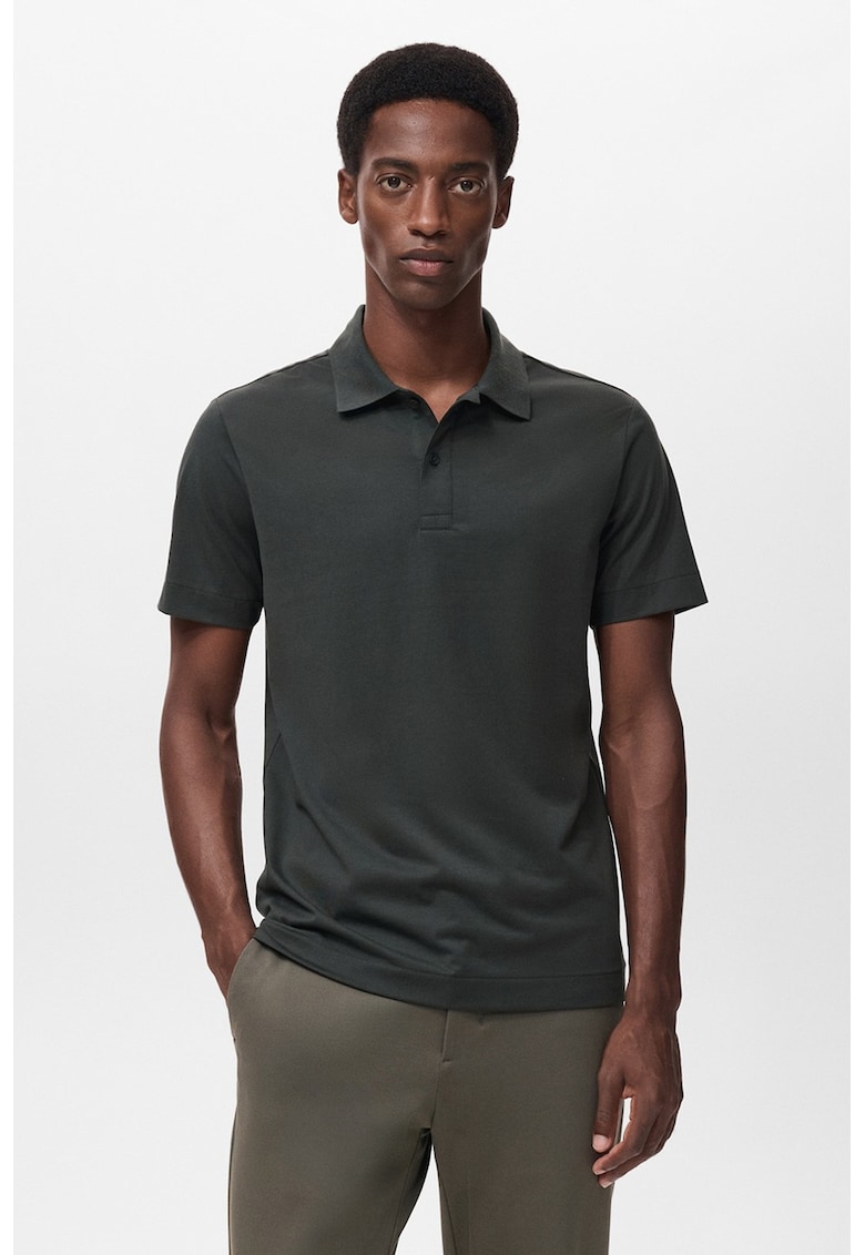 Tricou polo cu model uni - Gri antracit