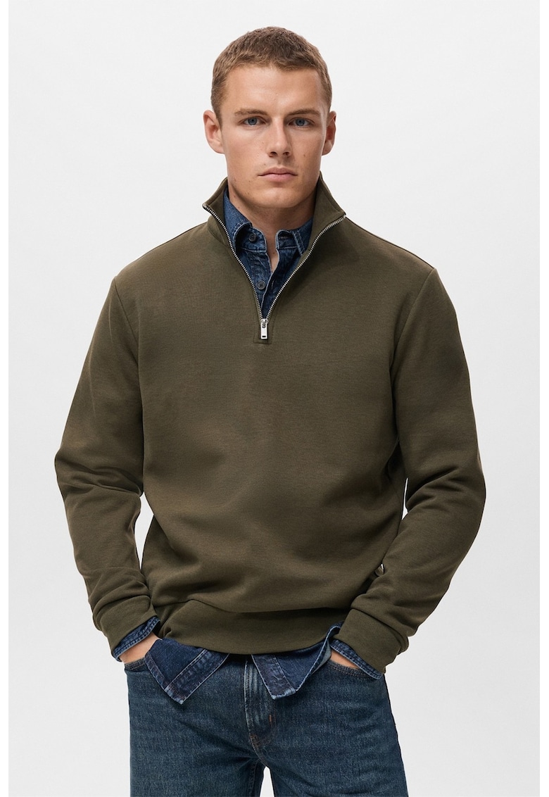 Bluza de trening cu fermoar scurt