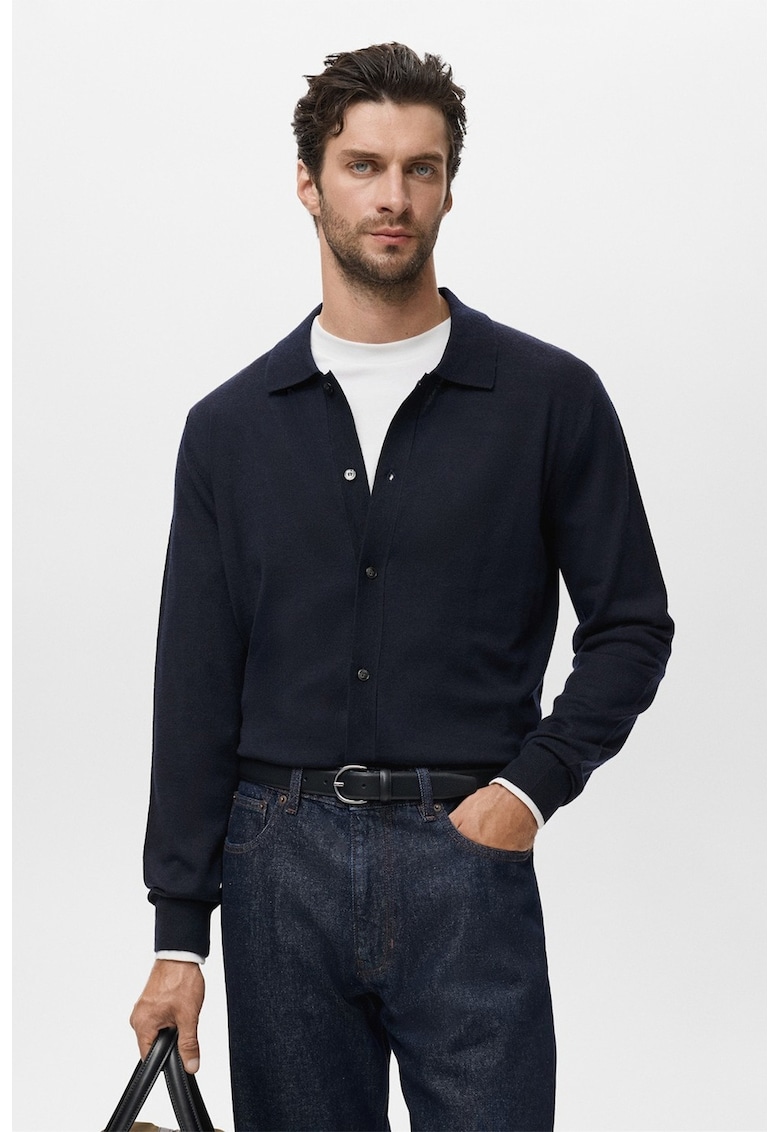 Cardigan din lana - Bleumarin