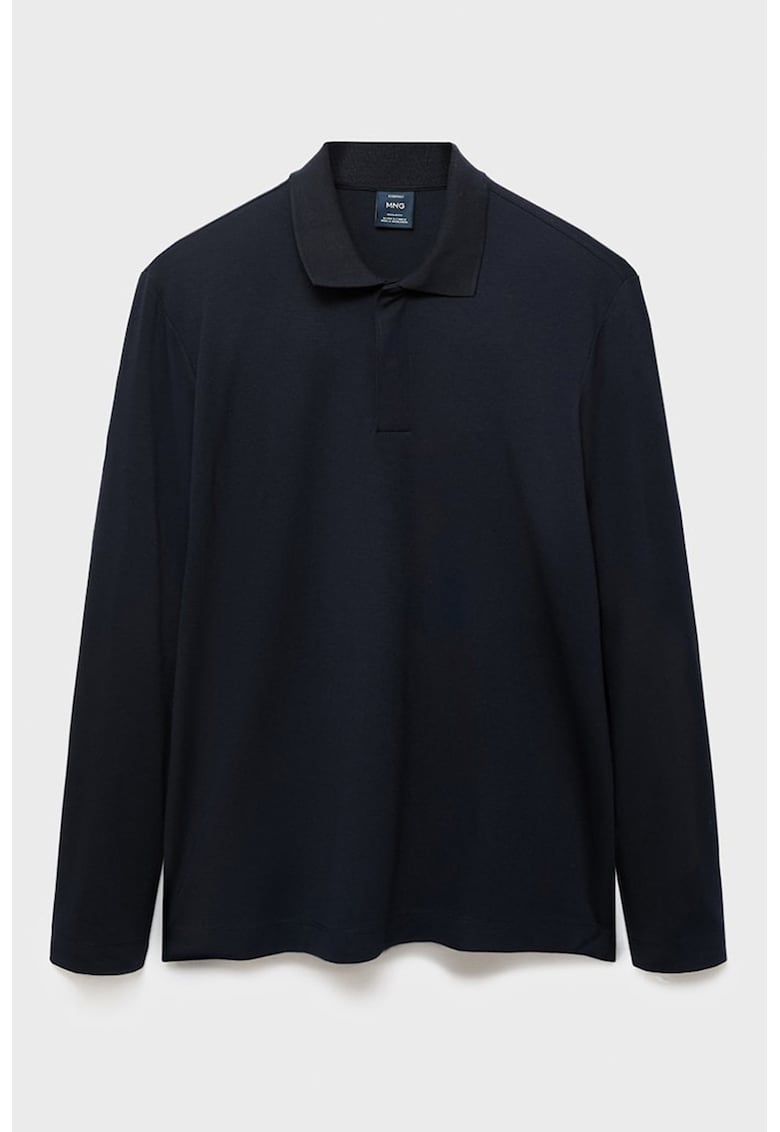 Bluza polo cu model uni - Albastru ultramarin